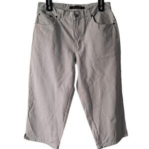 Bill Blass Petite Khaki 100% Cotton Easy Fit Capri - Size 8P